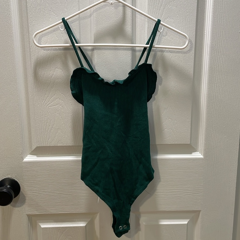 NWT American Eagle Don’t Ask Why Green Bodysuit OS